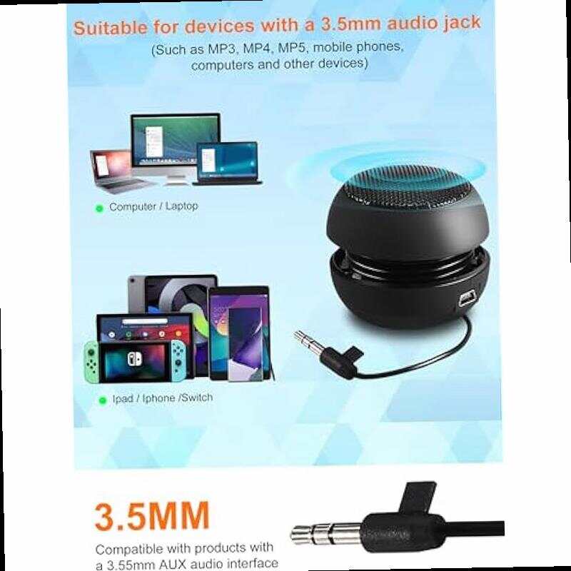 Portable Mini Speaker USB Wired Small Speakers with 3 5mm Aux Input Jack Travel Speakers for Laptop Computer MP3 Player Speaker for Mobile Phone MP3 PC