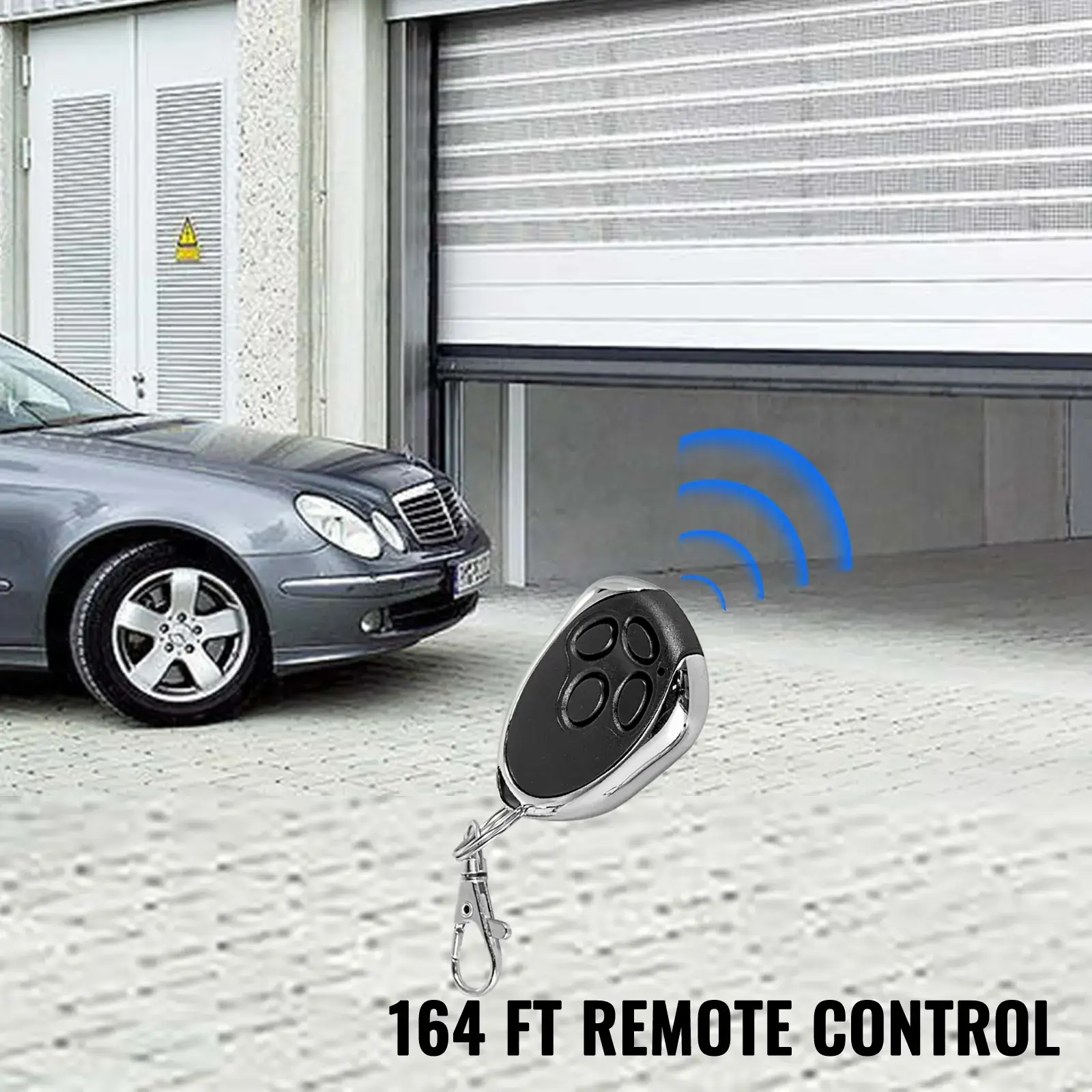 Garage Roller Door Opener,  800 N Lift Force 164 ft Remote Control, 110V Electric Roller Gate Opener, Auto Garage Roller Gate Opener Kit with 2 Remote, Apply for Garage Store