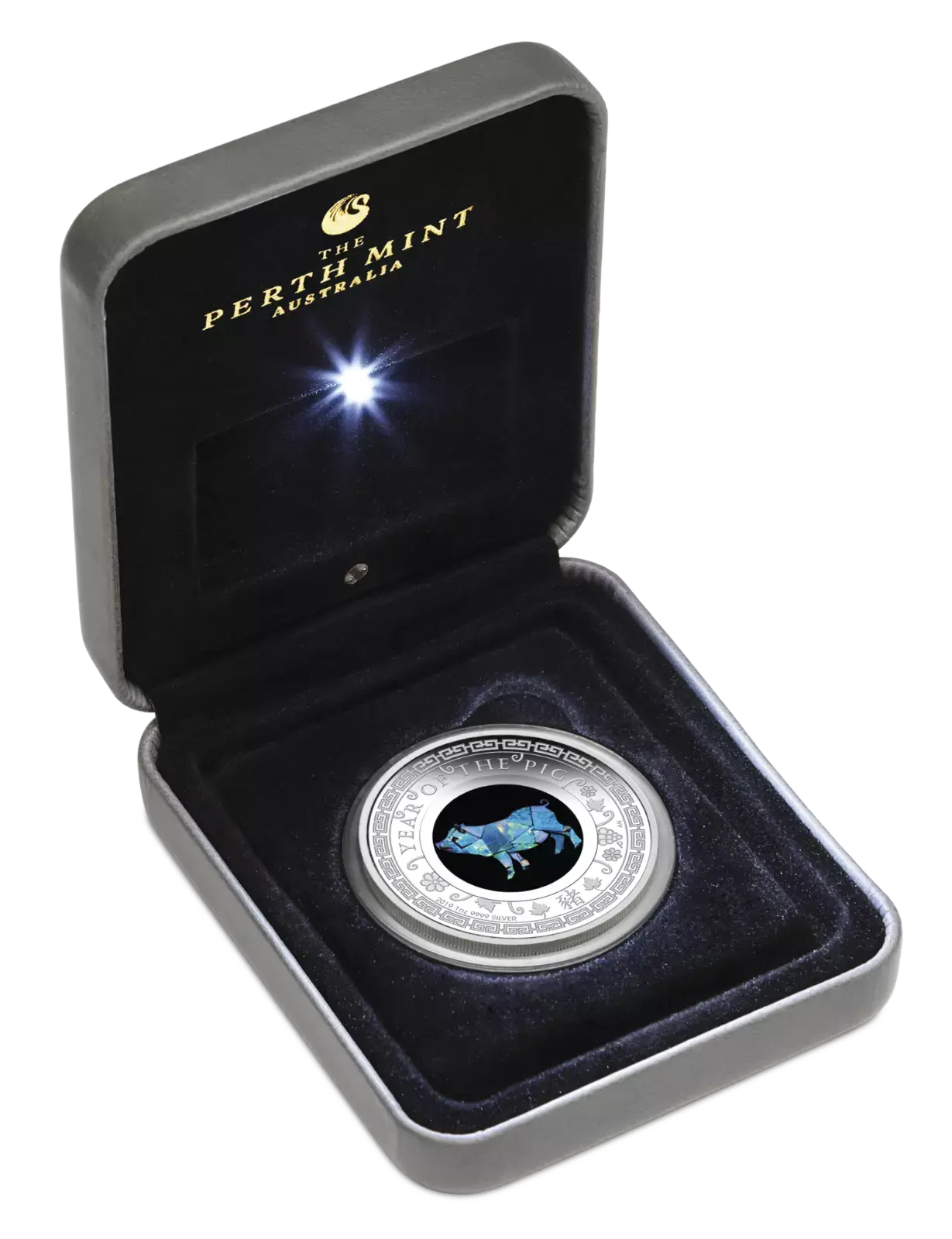 2019 Australia Opal Series Lunar Year of the PIG 1oz Silver Proof $1 Coin