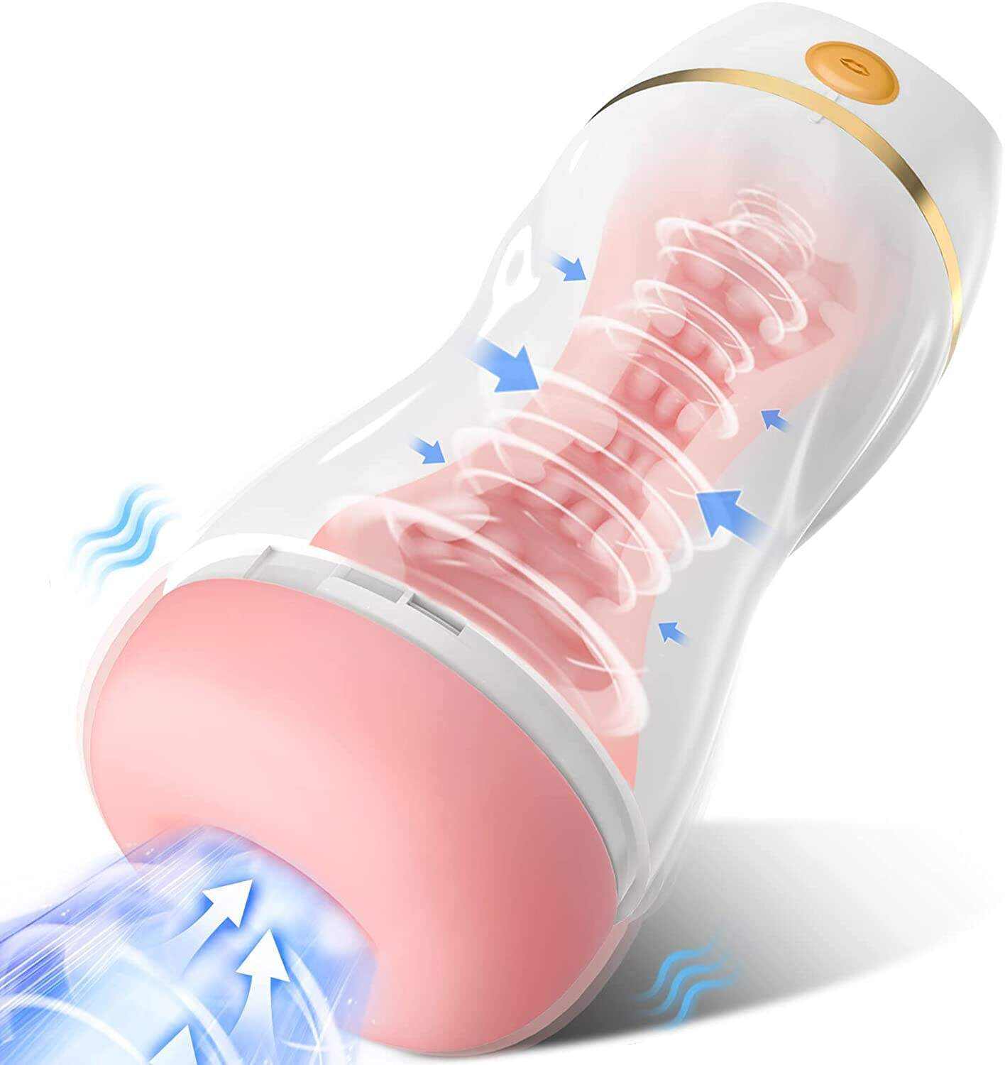 Automatic Sucking Male Masturbators - Upgraded 7 Vibration & Suction Hands Free Pocket Pussy Male Stroker with 3D Realistic Textured, Blowjob Toy Mens Adult Male Sex Toys for Men (Black)