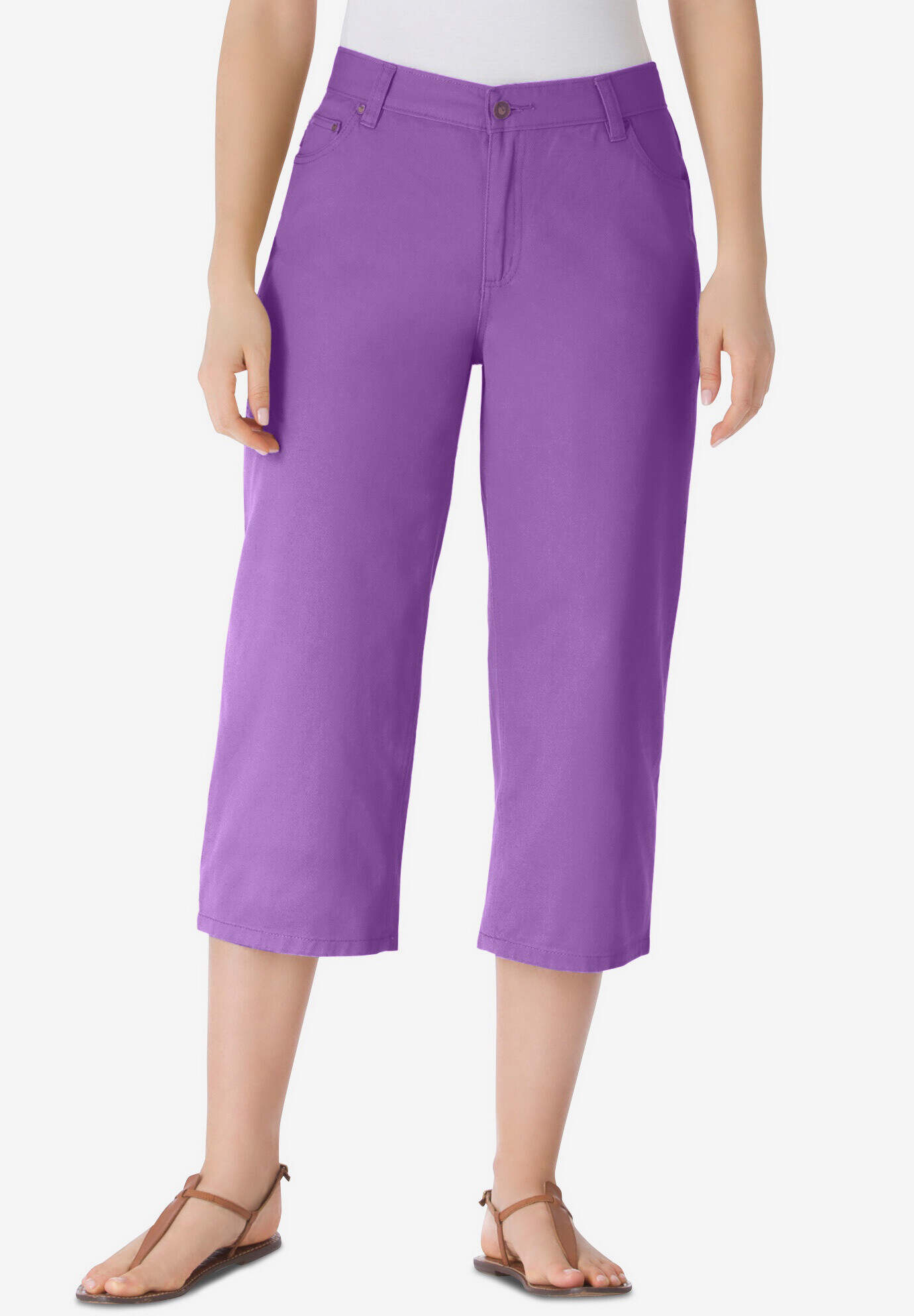 Perfect 5-Pocket Relaxed Capri With Back Elastic