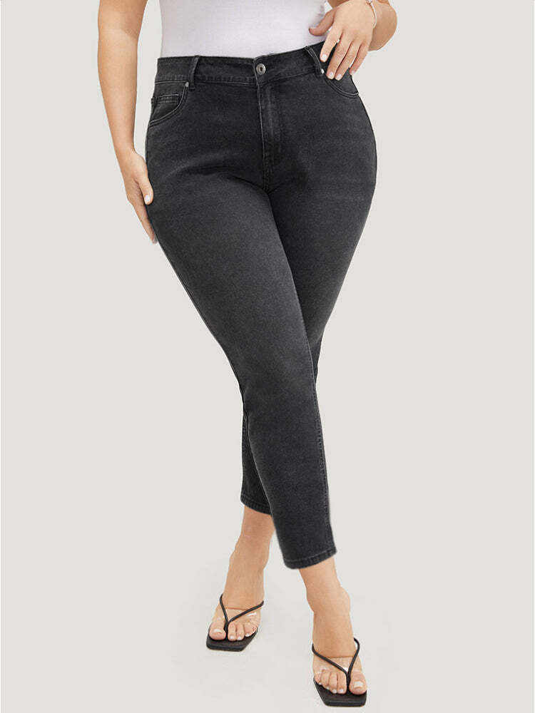 Skinny Very Stretchy High Rise Black Wash Jeans
