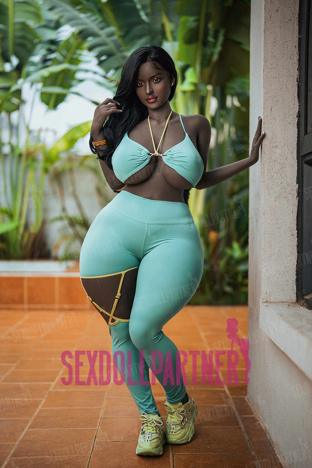 Winifred 5ft34/ 163cm #252 Silicone Head + TPE Body Huge Boobs And Butt Fat BBW Black Chubby Sex Doll With Thick Thighs