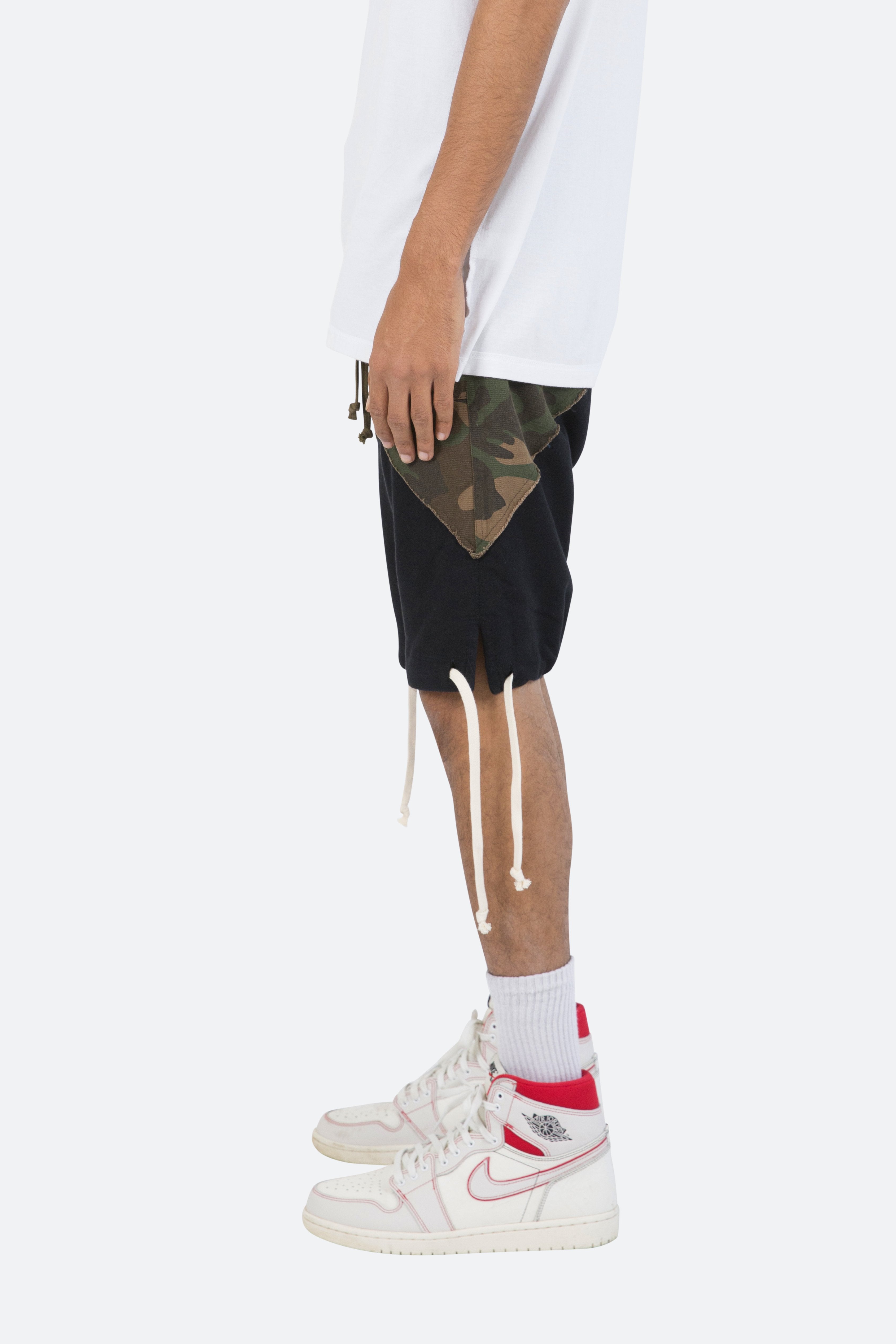 Paneled Sweatshorts - Camo/Black