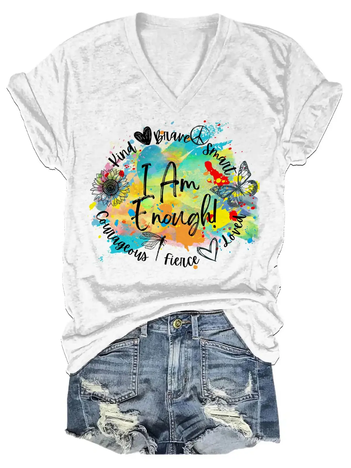 I Am Enough Print T-shirt