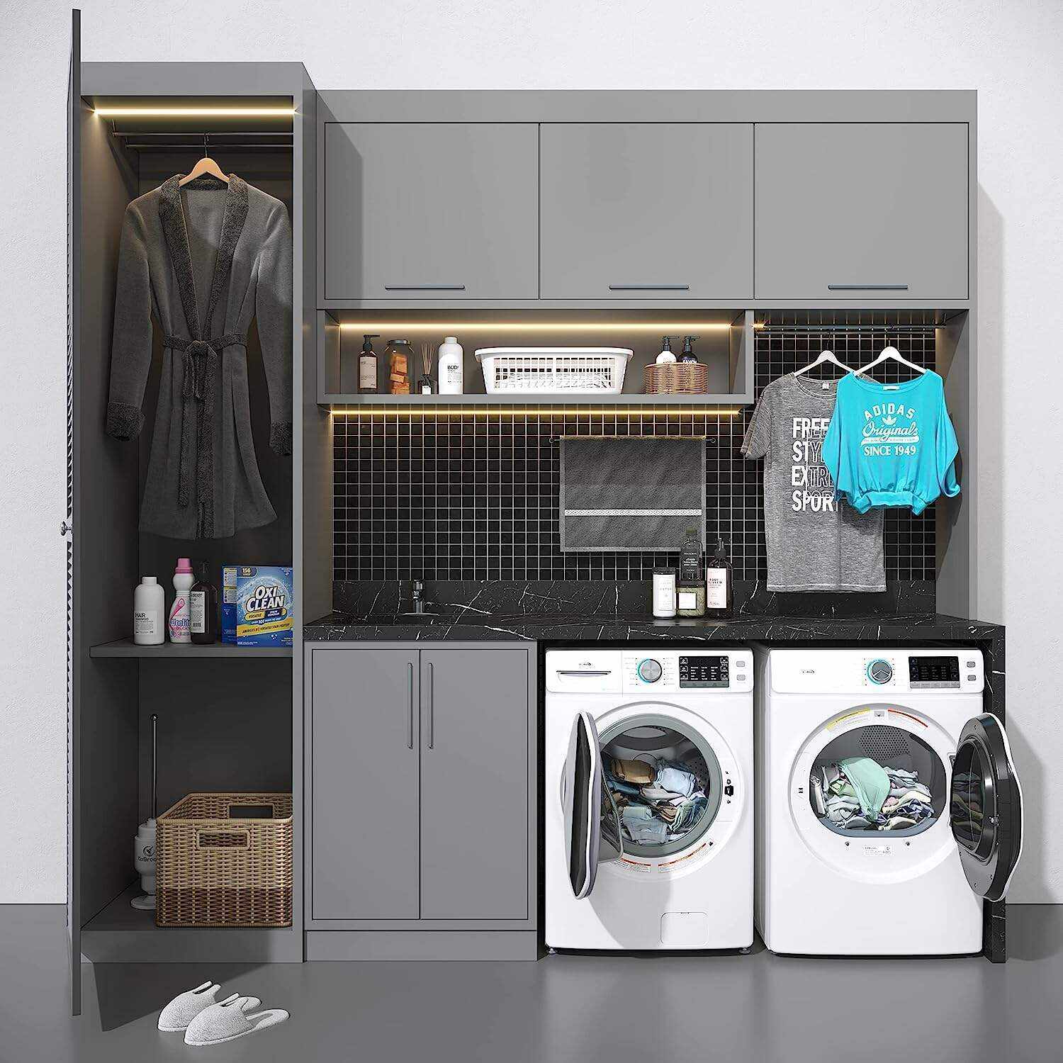 Front Load Machine, 2.7 Cu. Ft, Space Saving Unit with 20-Minute Quick, 12 Washing Cycles, Quiet Inverter Motor [120V], Medium (24