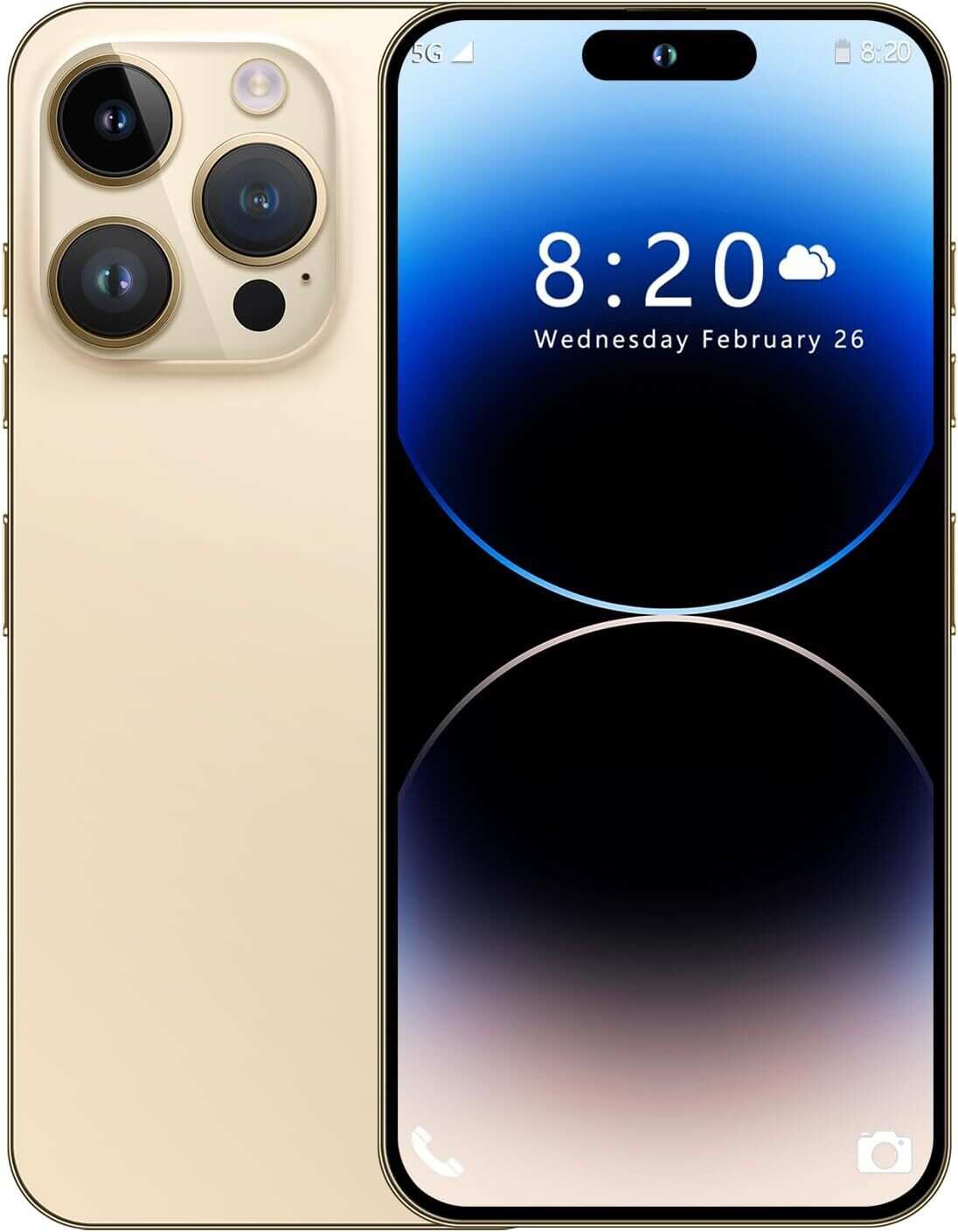 I15 Pro MAX Smartphone Unlocked Cell Phone,Battery 6800mAh 6.8 HD Screen Unlocked Phone,6+256GB Android 13 with 128GB Memory Card,Dual SIM/5G/Fingerprint Lock/Face ID (Blue Titanium, 6+256)