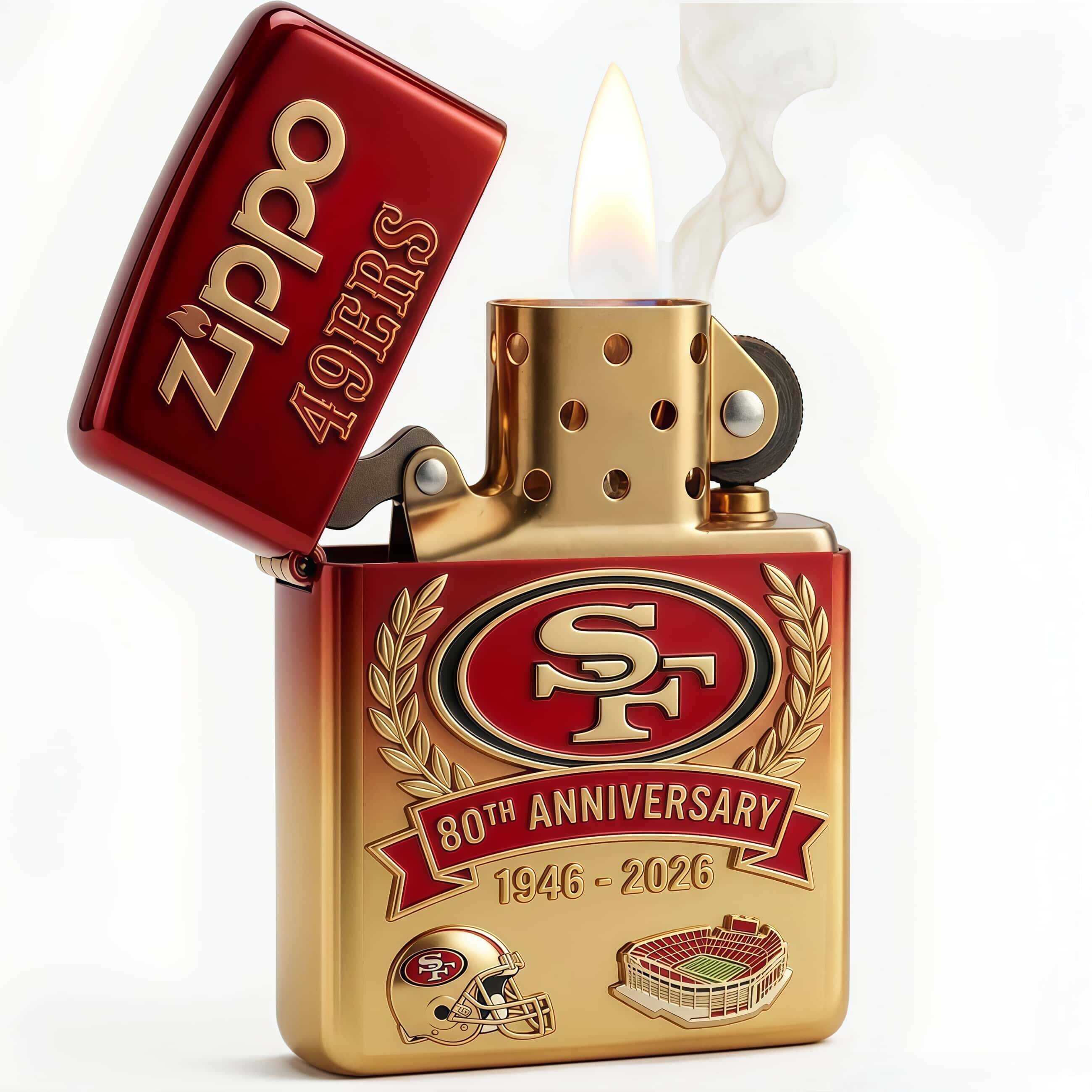 San Francisco 49ers 80th Anniversary Zippo Lighter