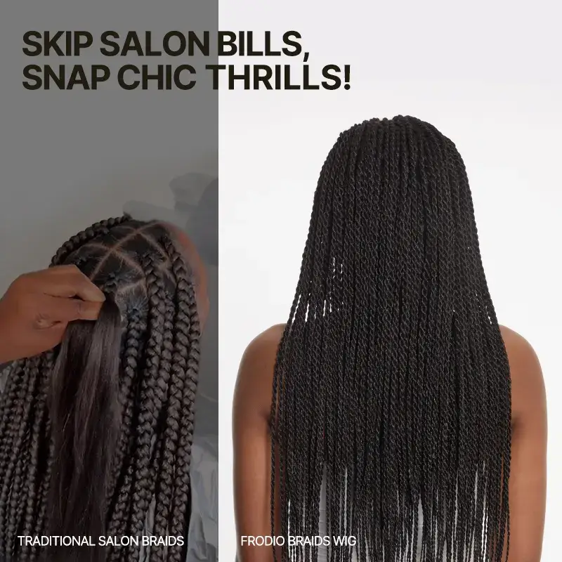 [New Arrival] Frodio Veralux™ Fiber 13×5 Lace Front Glueless Braided Wig – Two-Strand Twist Braids Style, Beginner Friendly