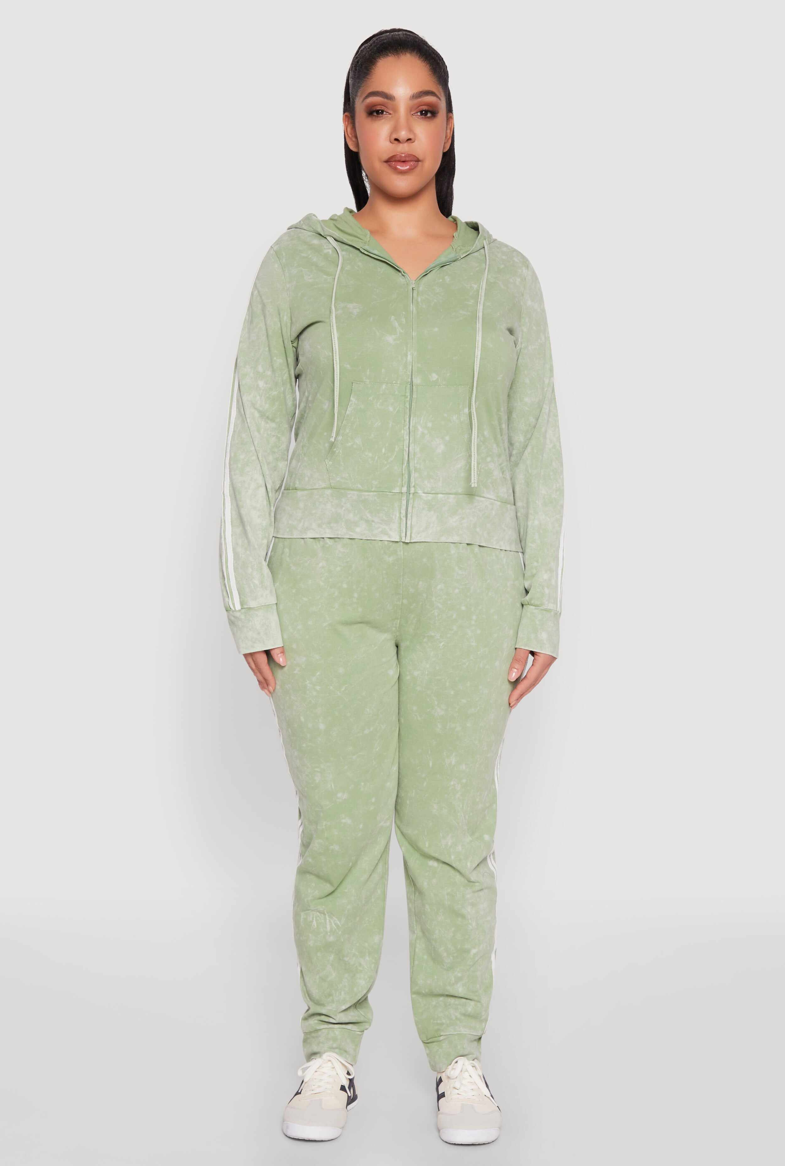 Plus Size Daisy Varsity Stripe Drawstring Joggers