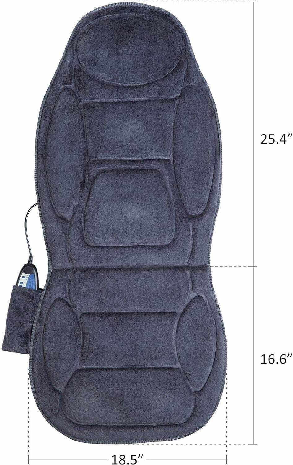 Snailax Vibration Massage Seat Cushion, Back Massager for Chair with Heat, 6 Vibrating Motors and 2 Heat Levels, Massage Chair Pad for Home Office use, Christmas Gifts for Men, Women