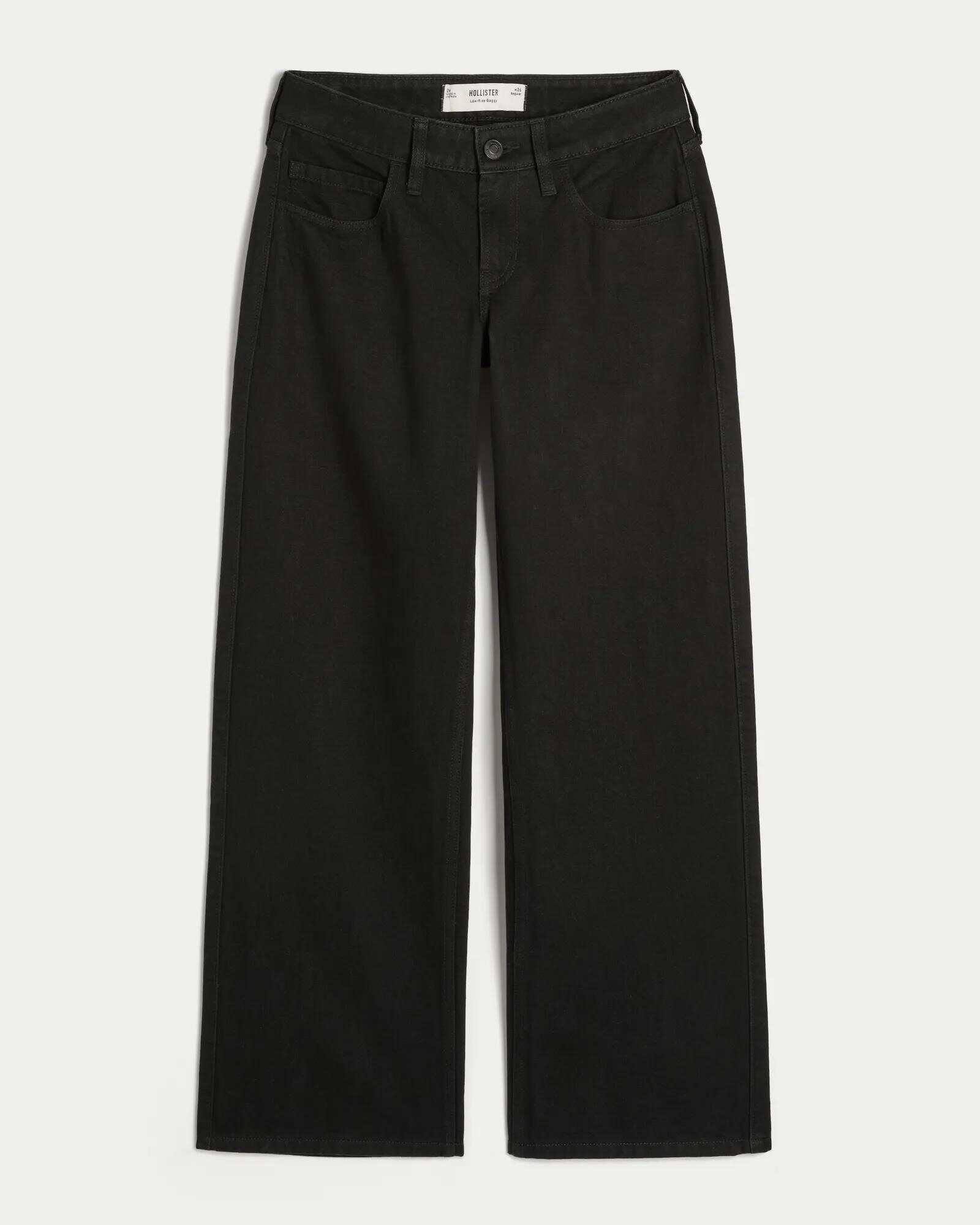 Low-Rise Dark Wash Baggy Jeans