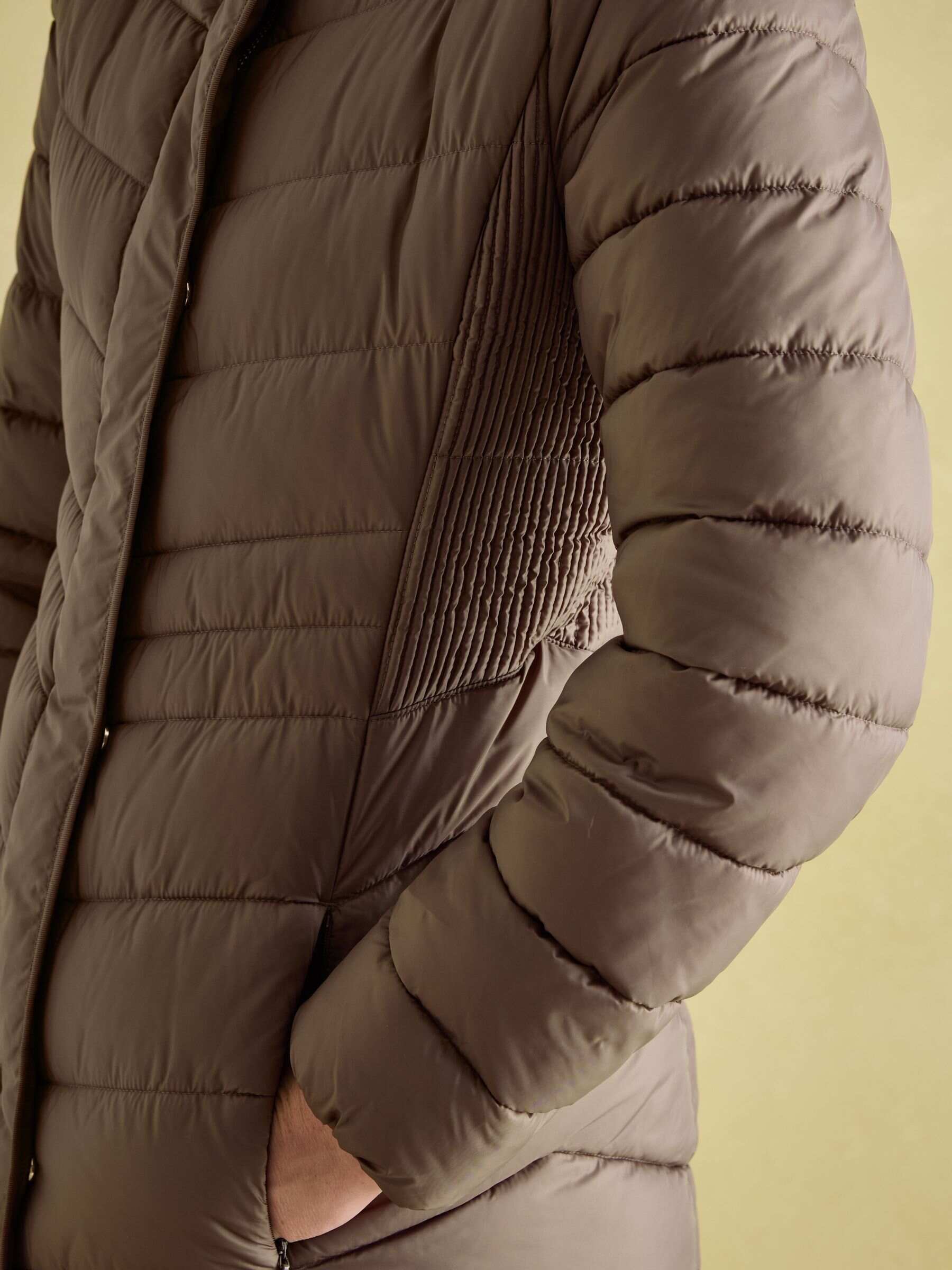 Pembury Neutral Showerproof Longline Padded Coat With Hood