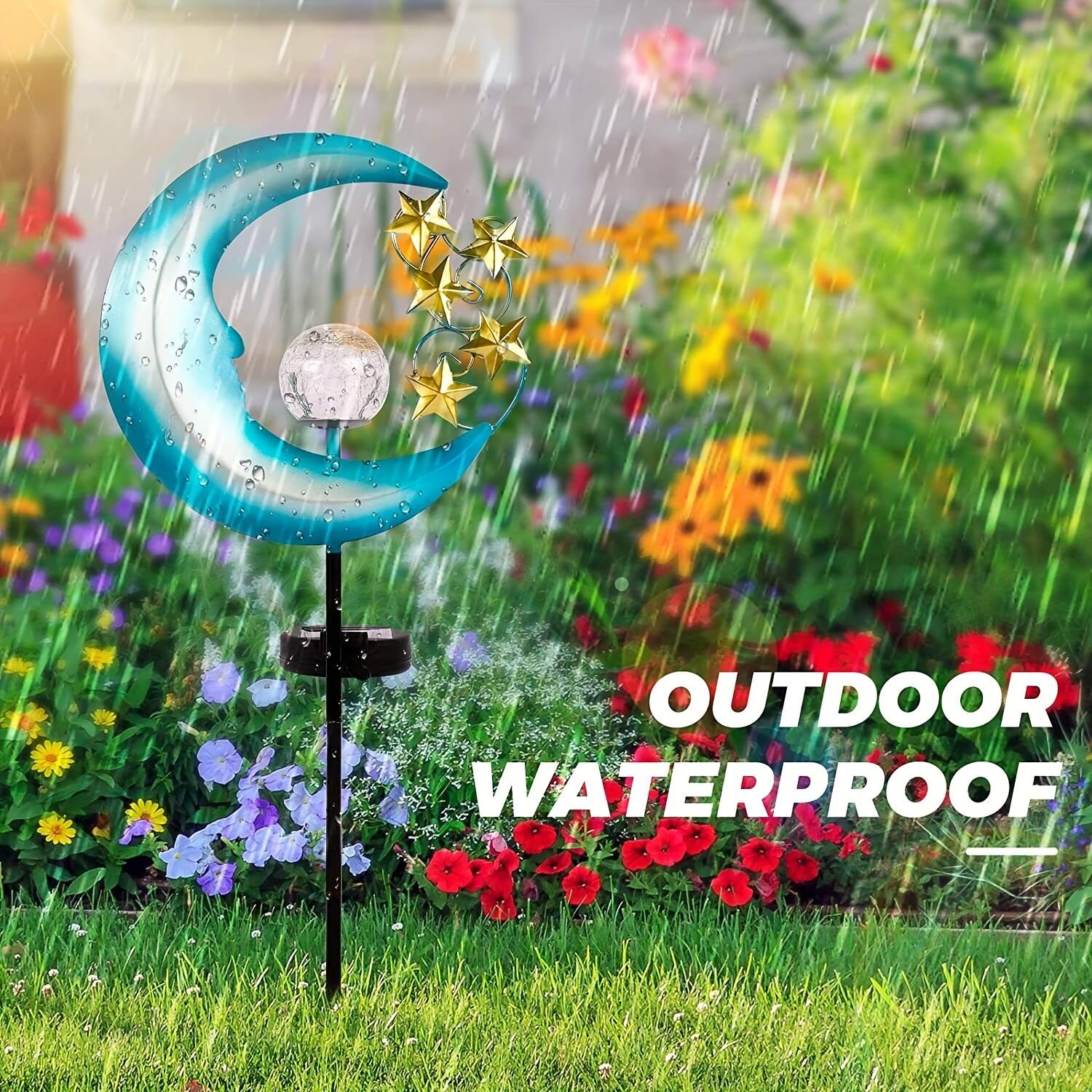 Brighten Up Your Garden with Waterproof Blue Moon Solar LED Lights!
