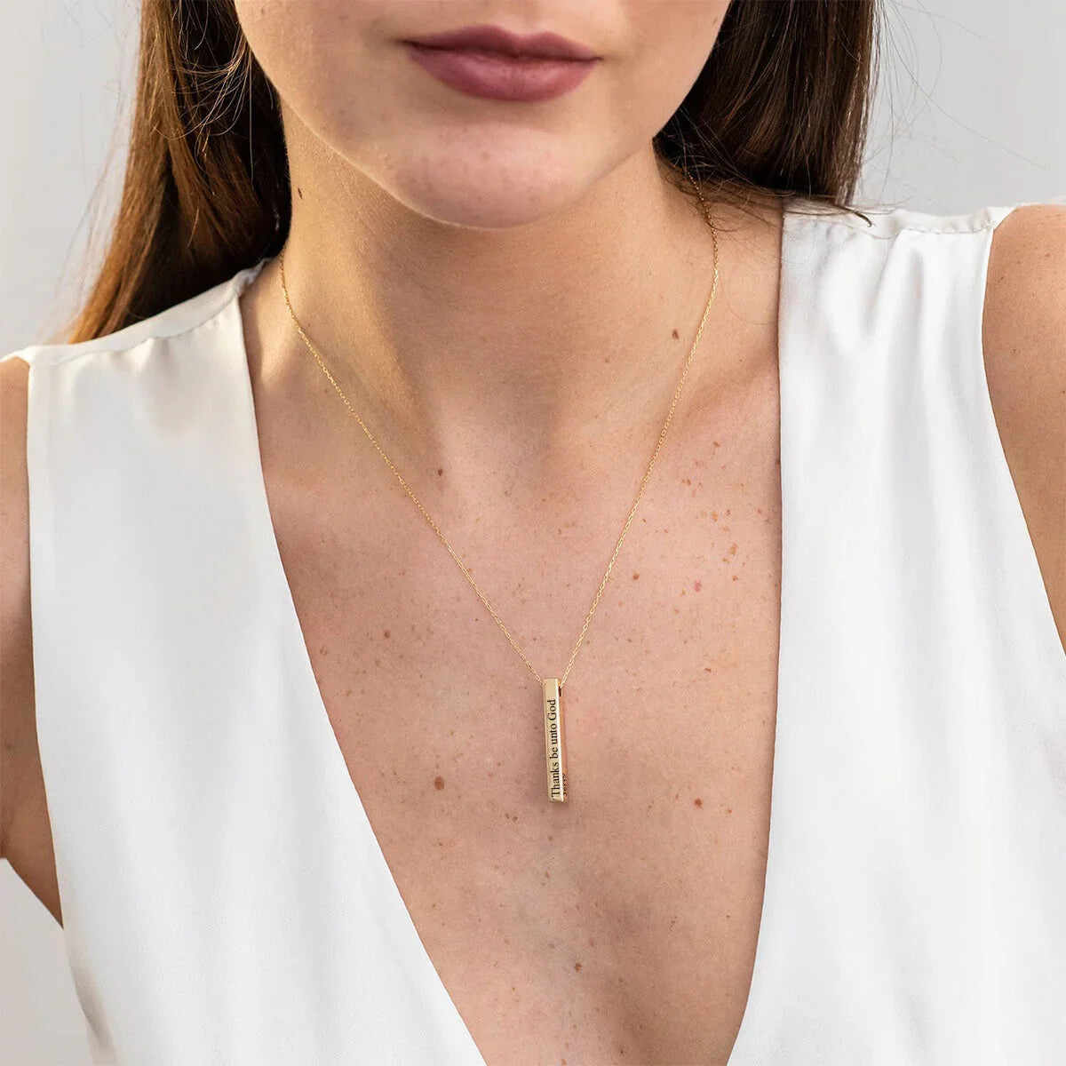 Personalized Vertical Bar Necklace