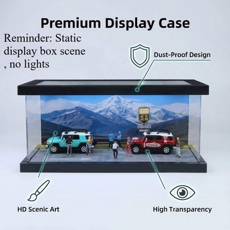 1:64 Scale Scenic Road Trip Diorama Display Case with LED Lighting – Immersive Landscape Scene for Diecast Cars