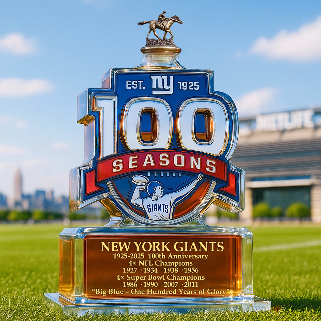 New York Giants 100th Anniversary Whiskey Bottle