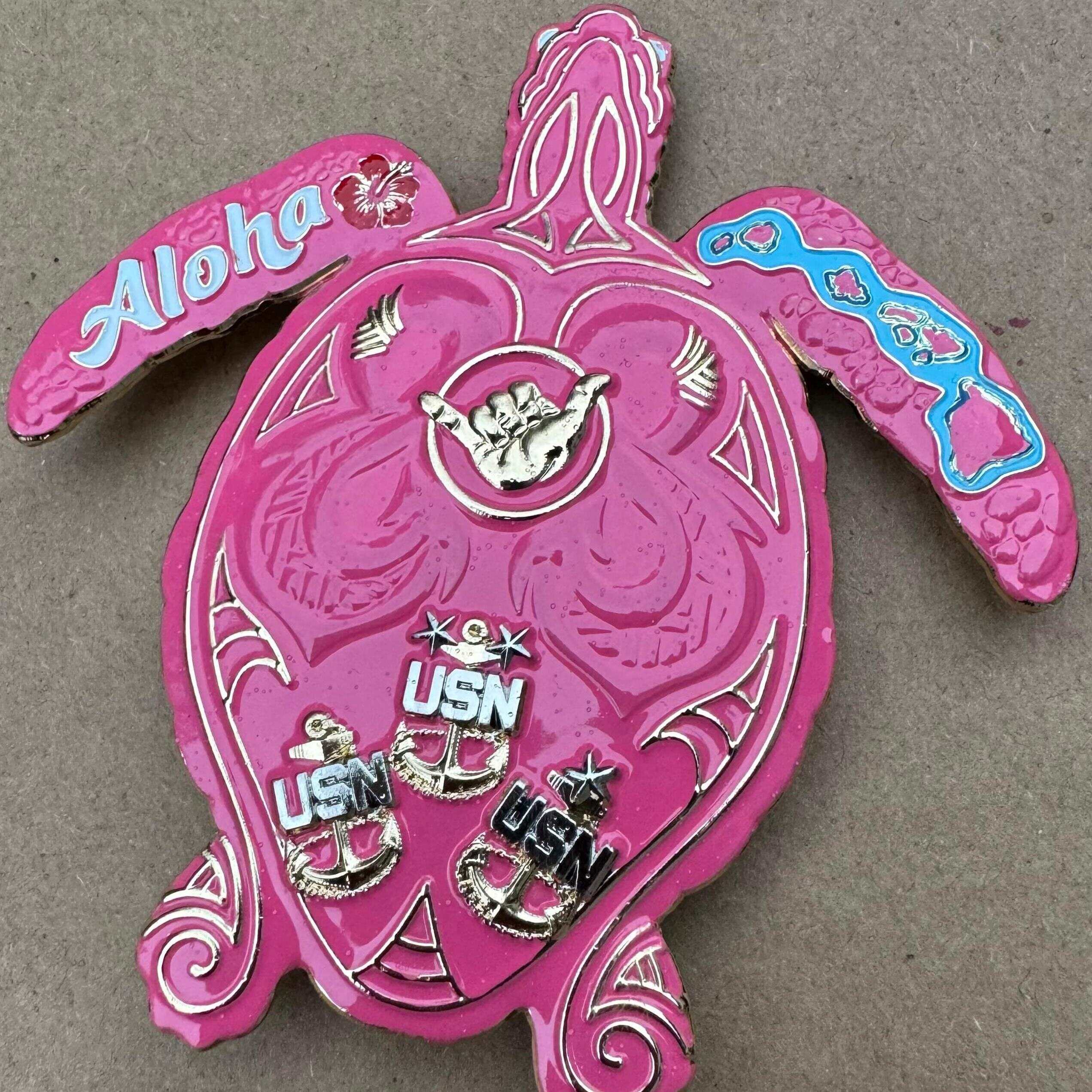 808 Honu (turtle)  USN Challenge Coins |  3.5