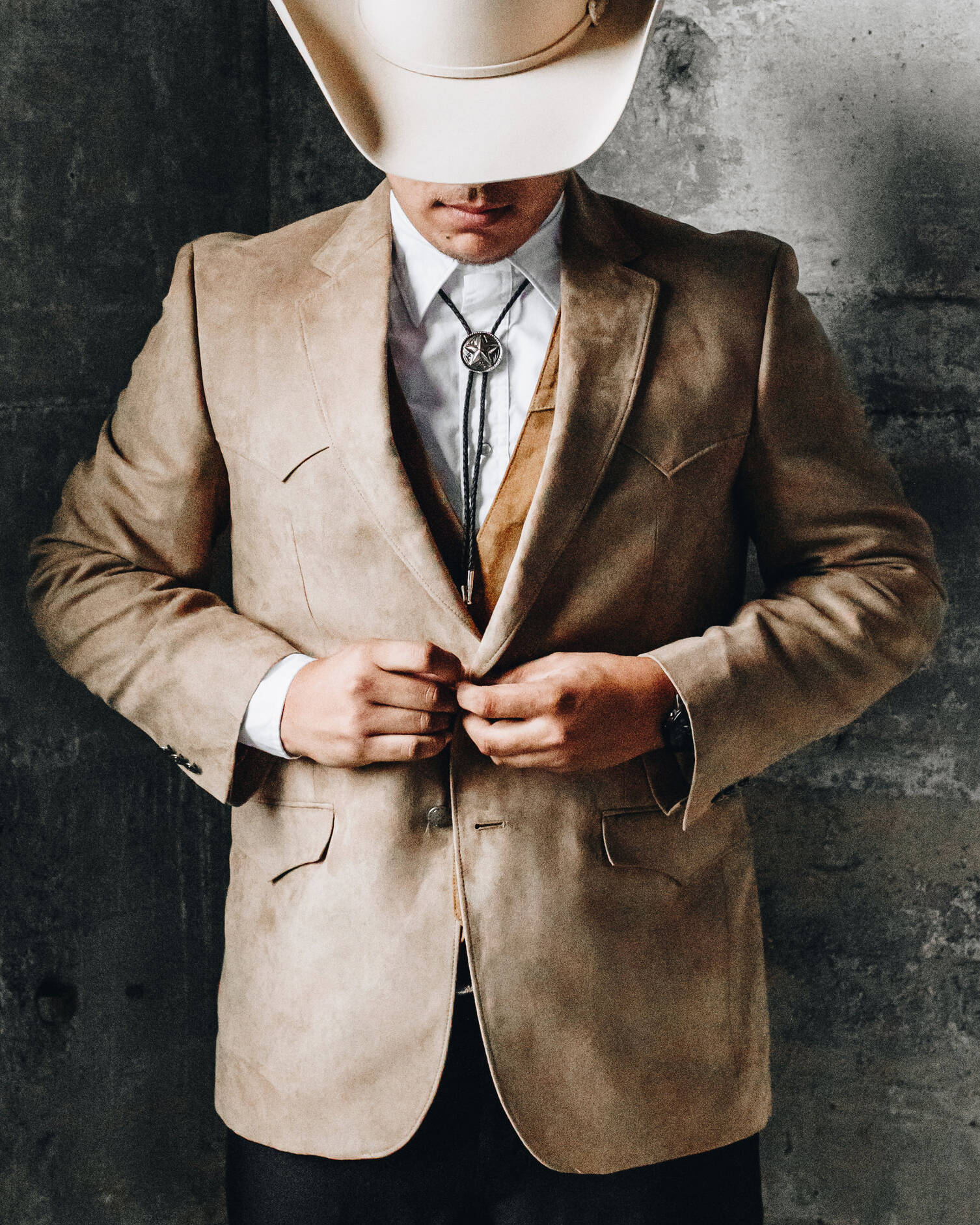 Men's Western Casual Long Sleeve Khaki Jacket Blazer