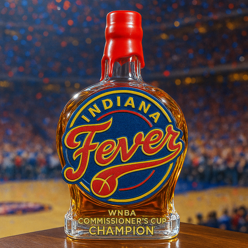 Indiana Fever WNBA Commissioner’s Cup Champion Whiskey Bottle