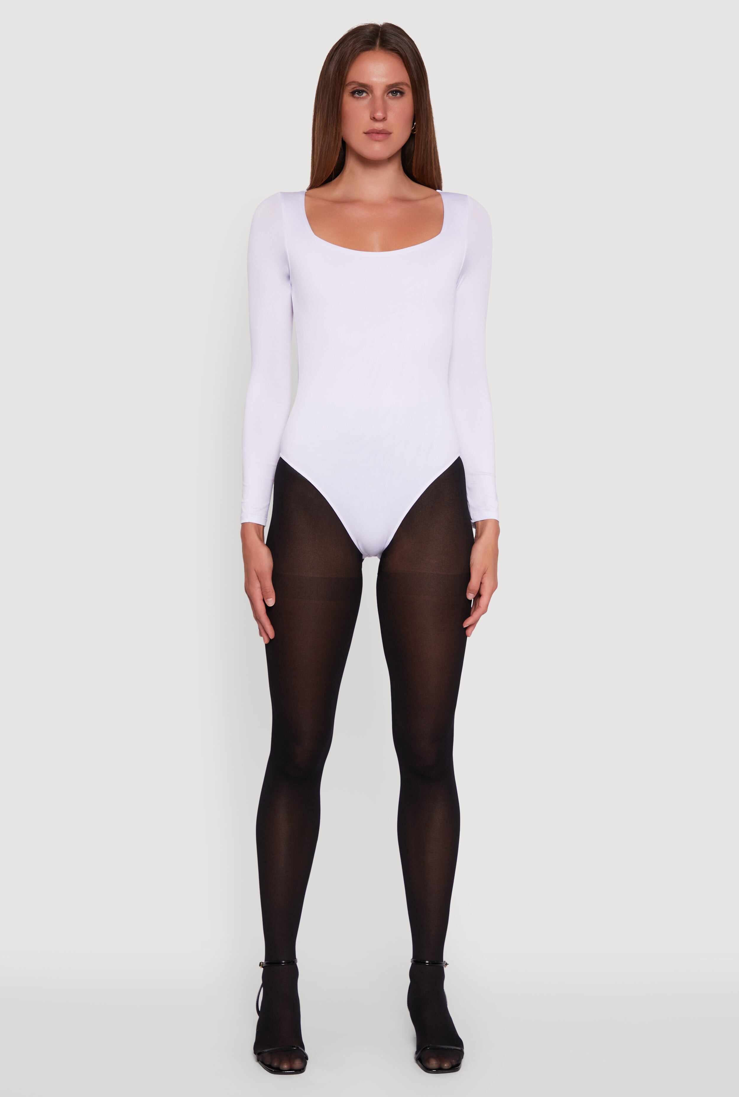 Scoop Neck Long Sleeve Bodysuit