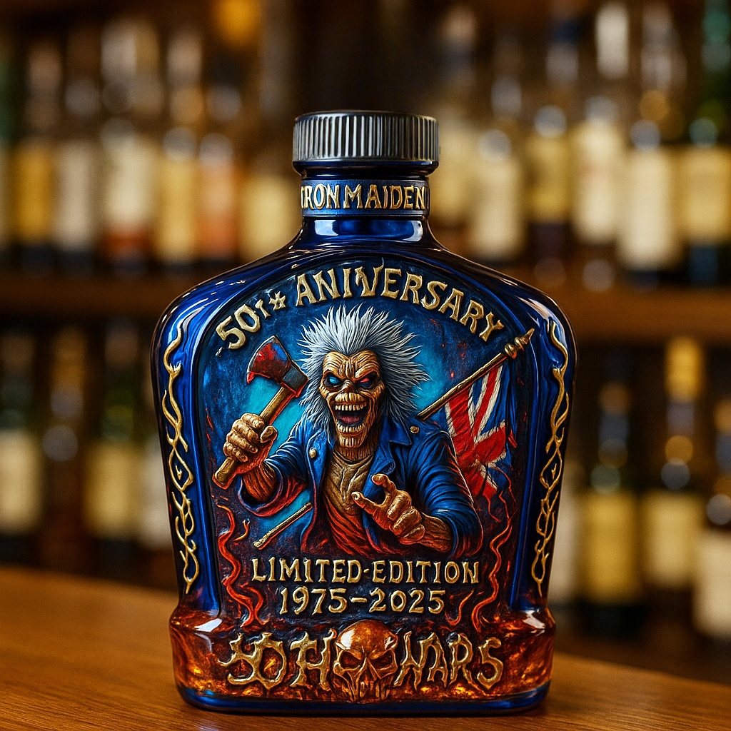 Iron Maiden 50th Anniversary Limited Edition Whiskey Bottle