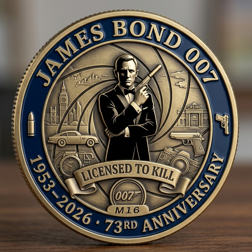 James Bond 007 73 Years Commemorative Coin