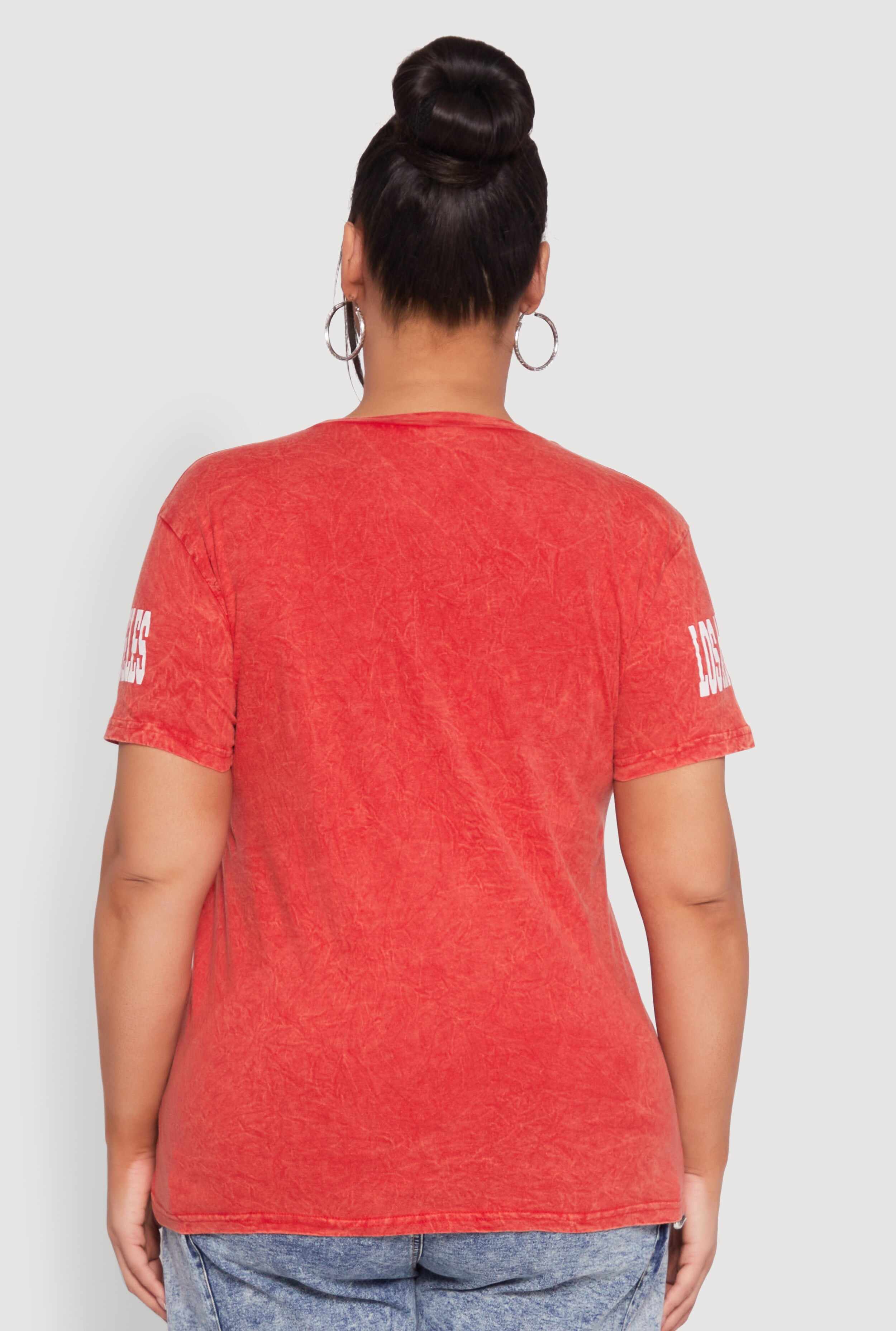 Plus Size Mineral Wash Los Angeles Graphic Tee