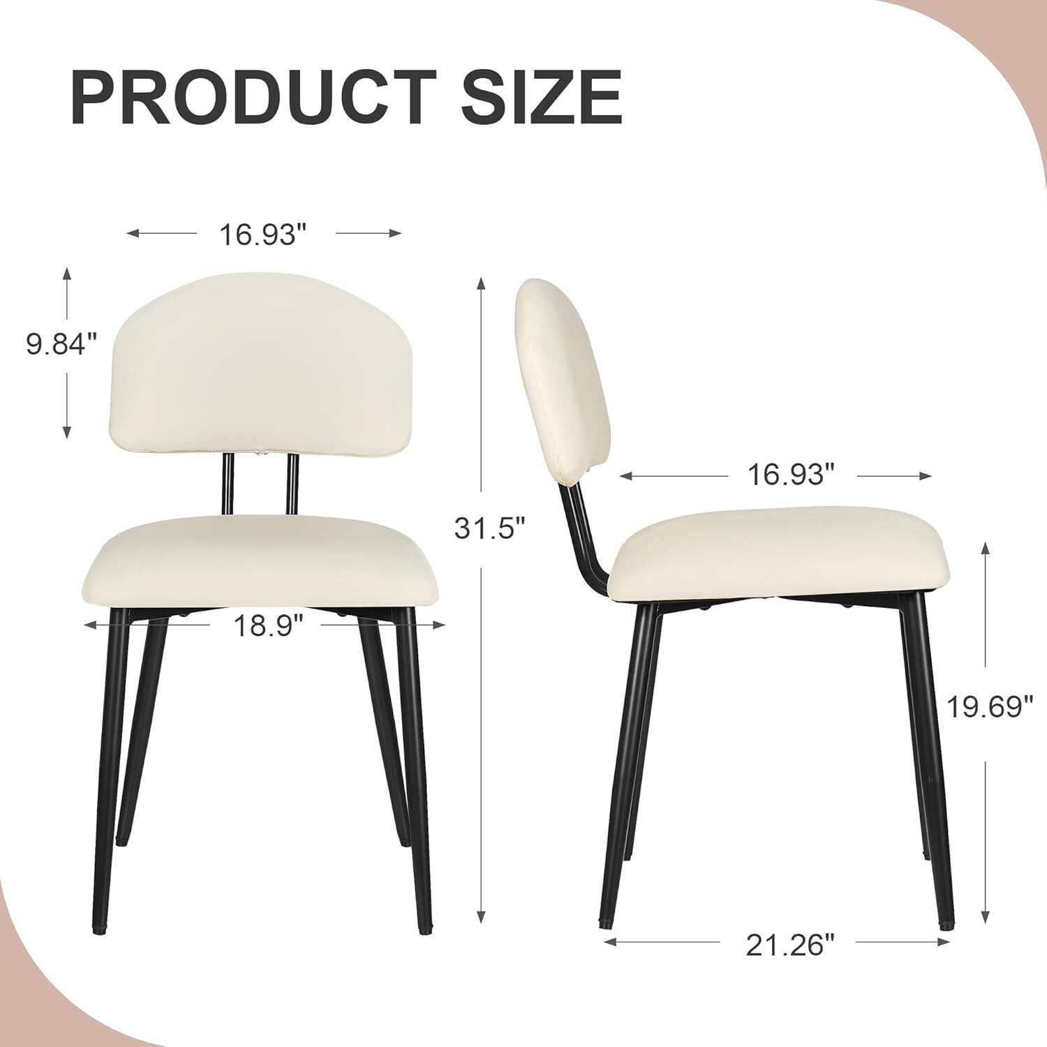 VECELO Dining Chairs Set of 2
