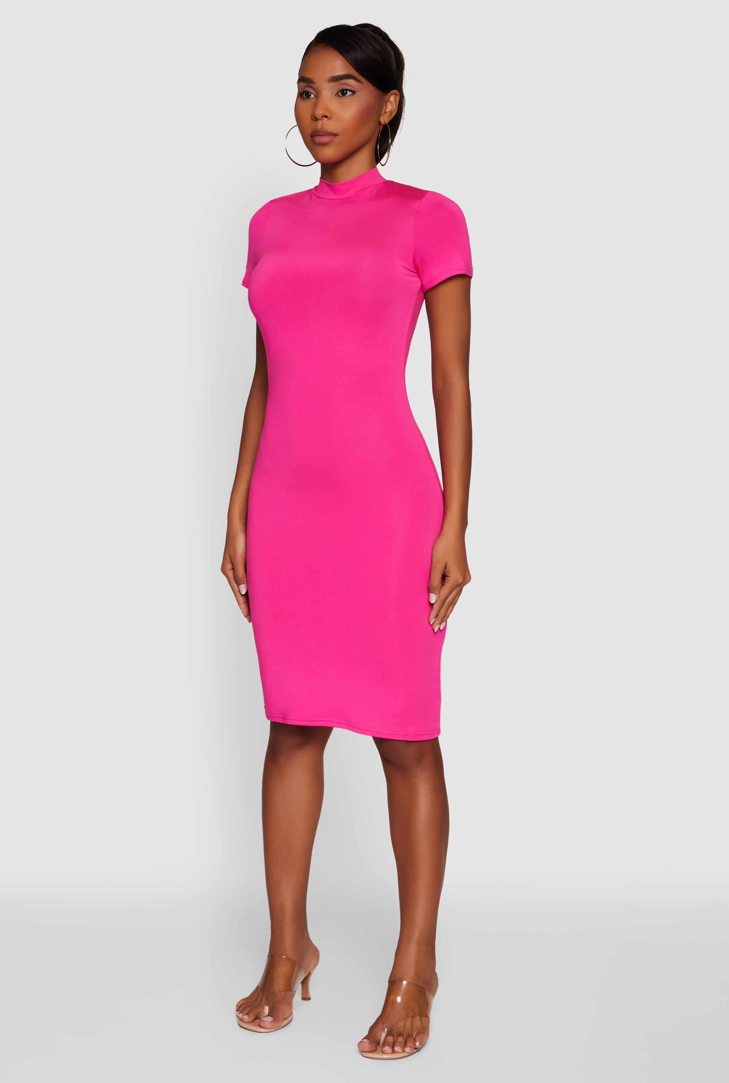 Daisy Mock Neck T Shirt Dress