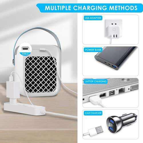 Portable Air Cooler, Mini3 Fan Speed, Desktop Cooling Fan for Room, Home, Office, Dorm Sterilizer, Humidifier & Purifier