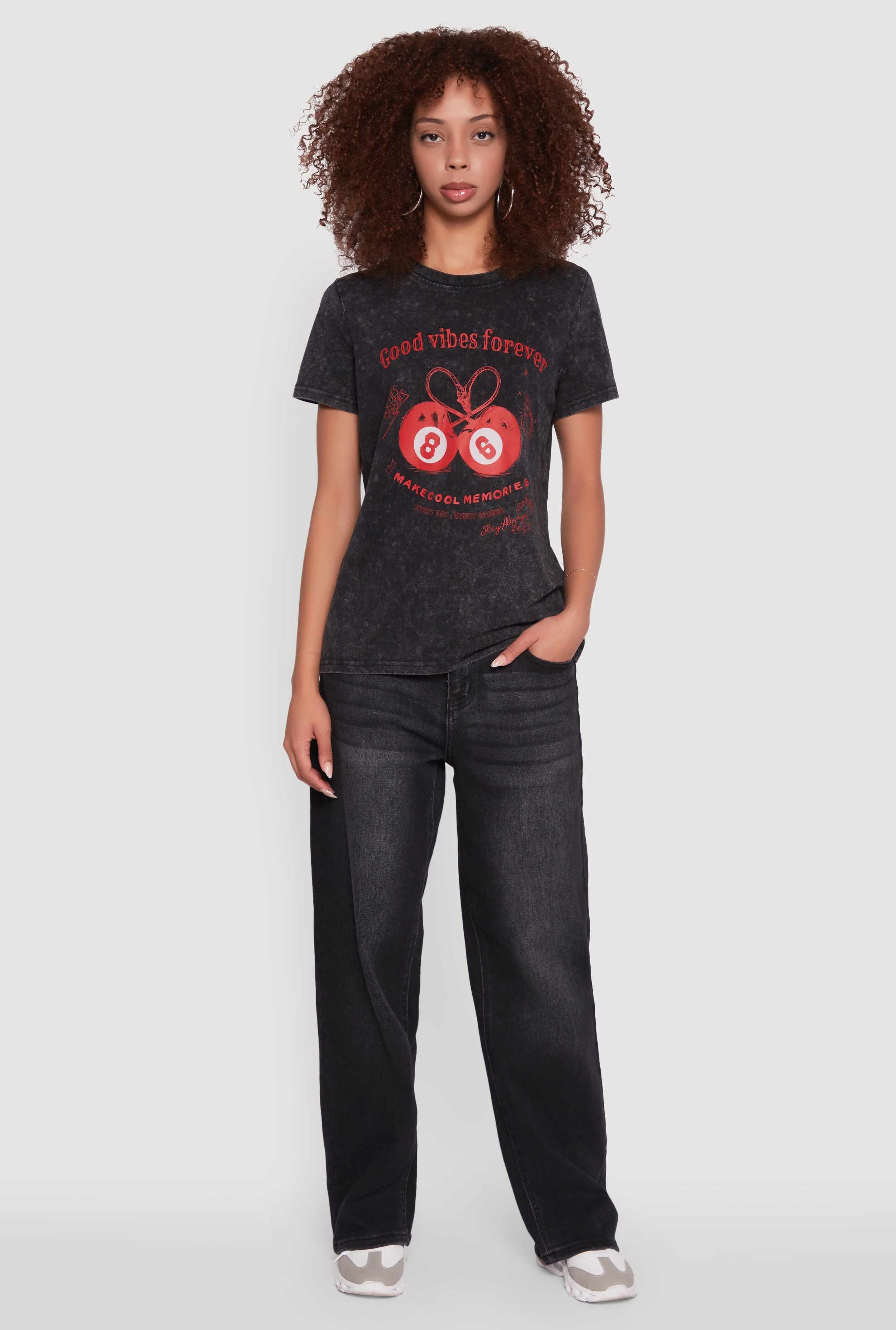Mineral Wash Good Vibes Forever Graphic Tee