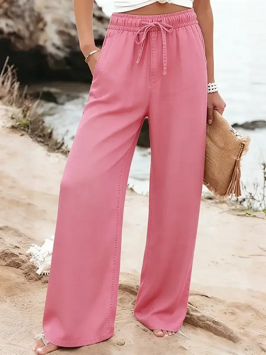 🔥Summer Arrivals🌟Women's Casual Tencel And Cotton Wide-leg Pants