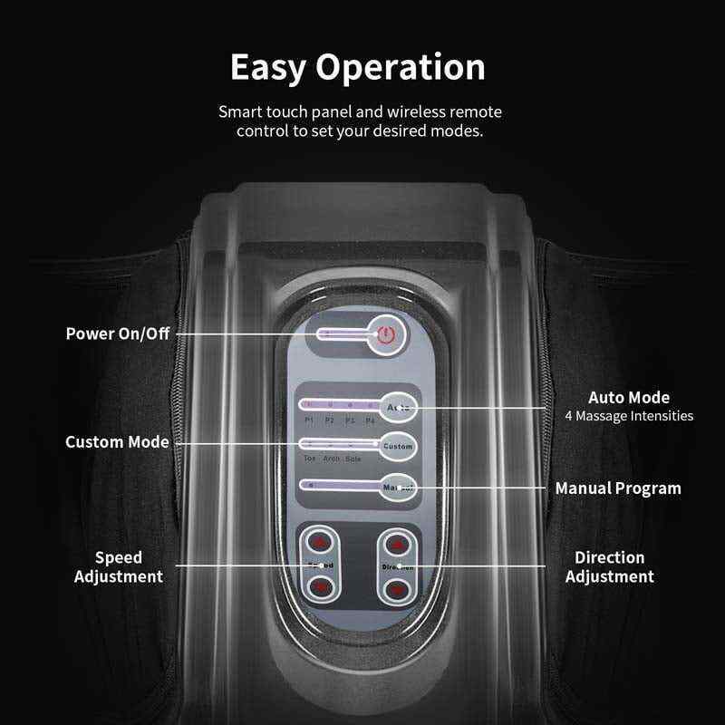 Electric Shiatsu Foot Massager with High-Intensity Rollers, Machine Massage for Feet Leg Calf Ankle, Nerve Pain Therapy