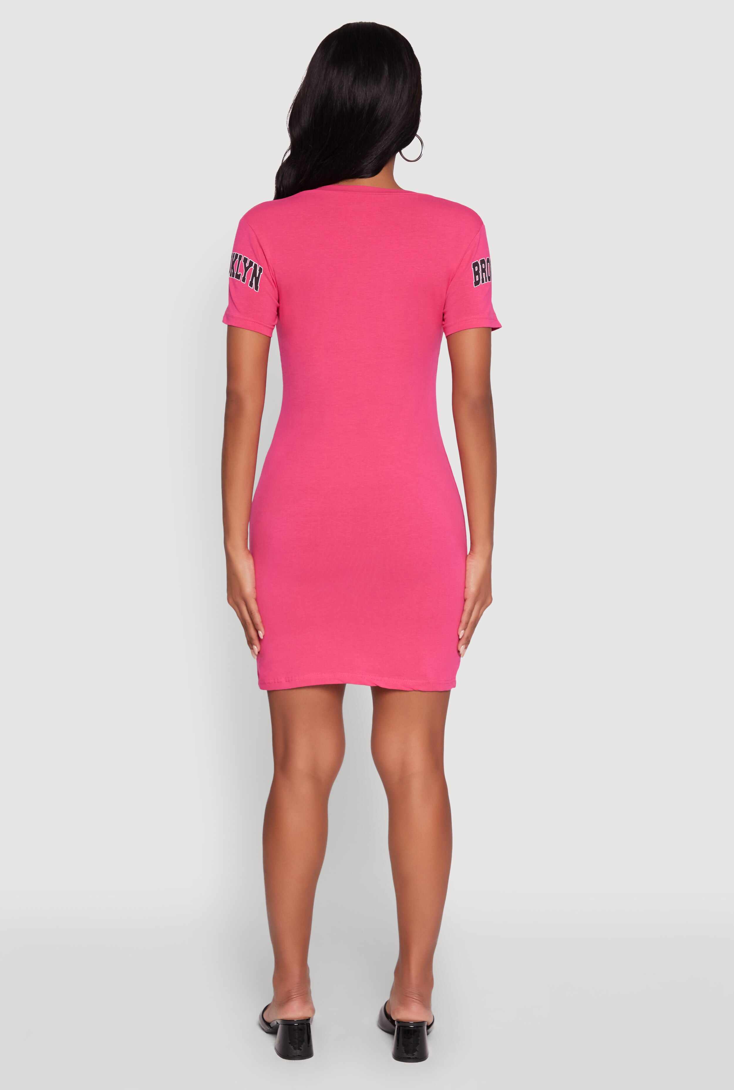 Brooklyn New York Graphic Short Sleeve T Shirt Dress