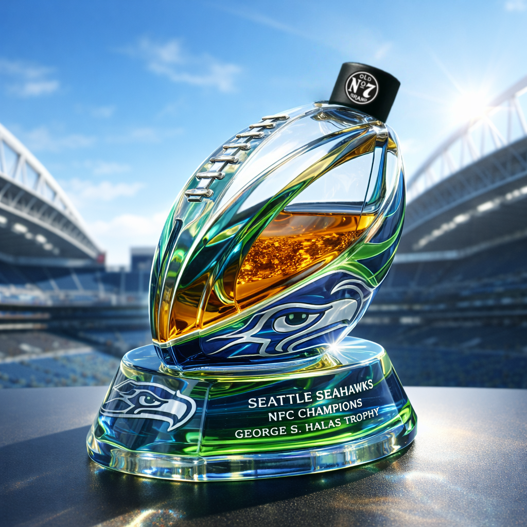 Seattle Seahawks NFC Champions Commemorative Whiskey Bottle