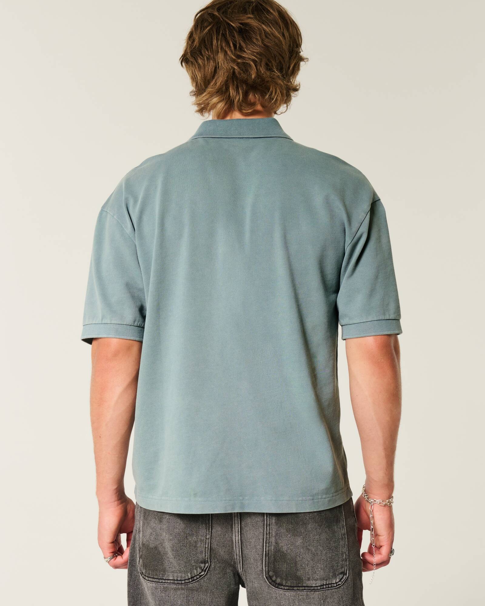 Boxy Crop Washed Polo