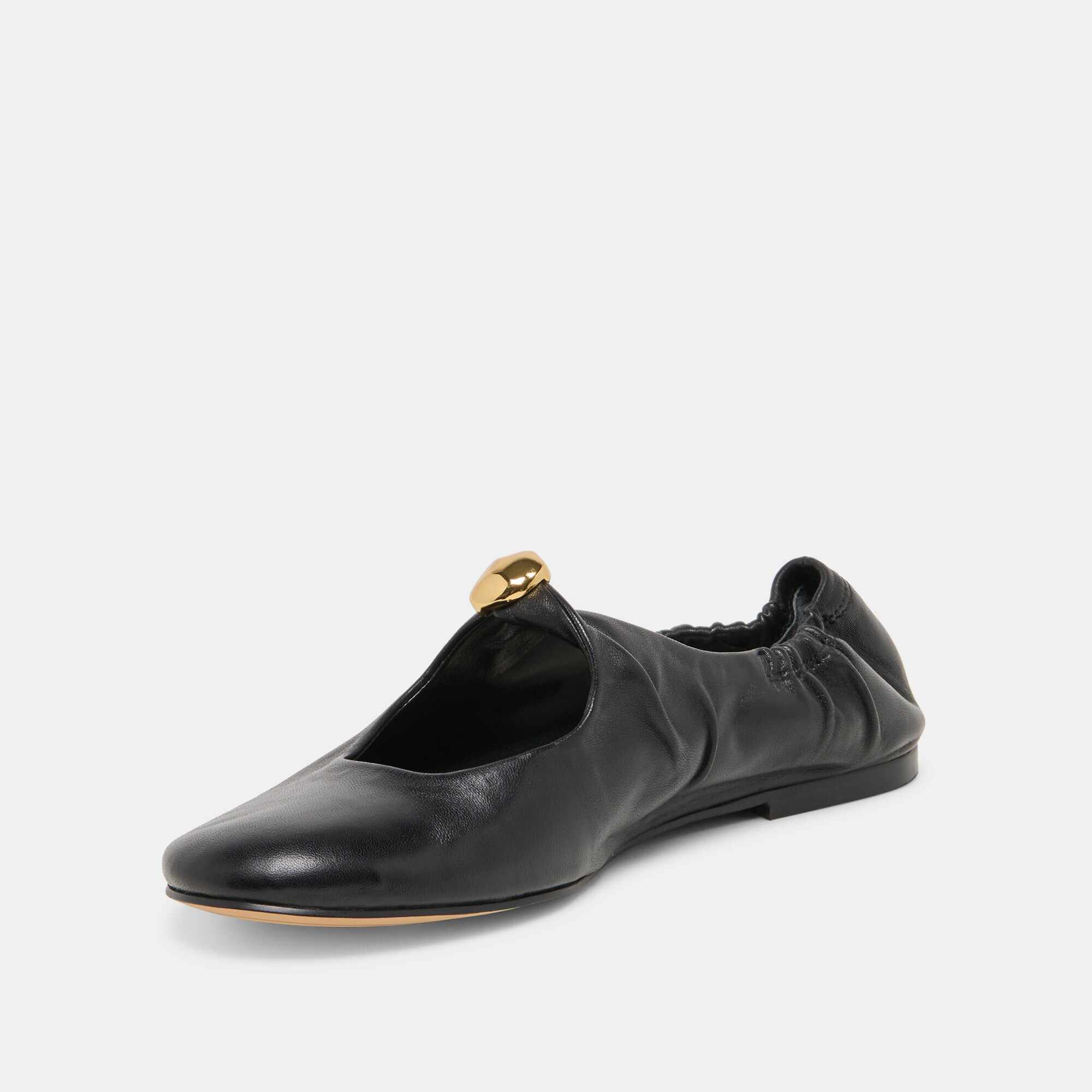 CORNEL FLATS BLACK LEATHER