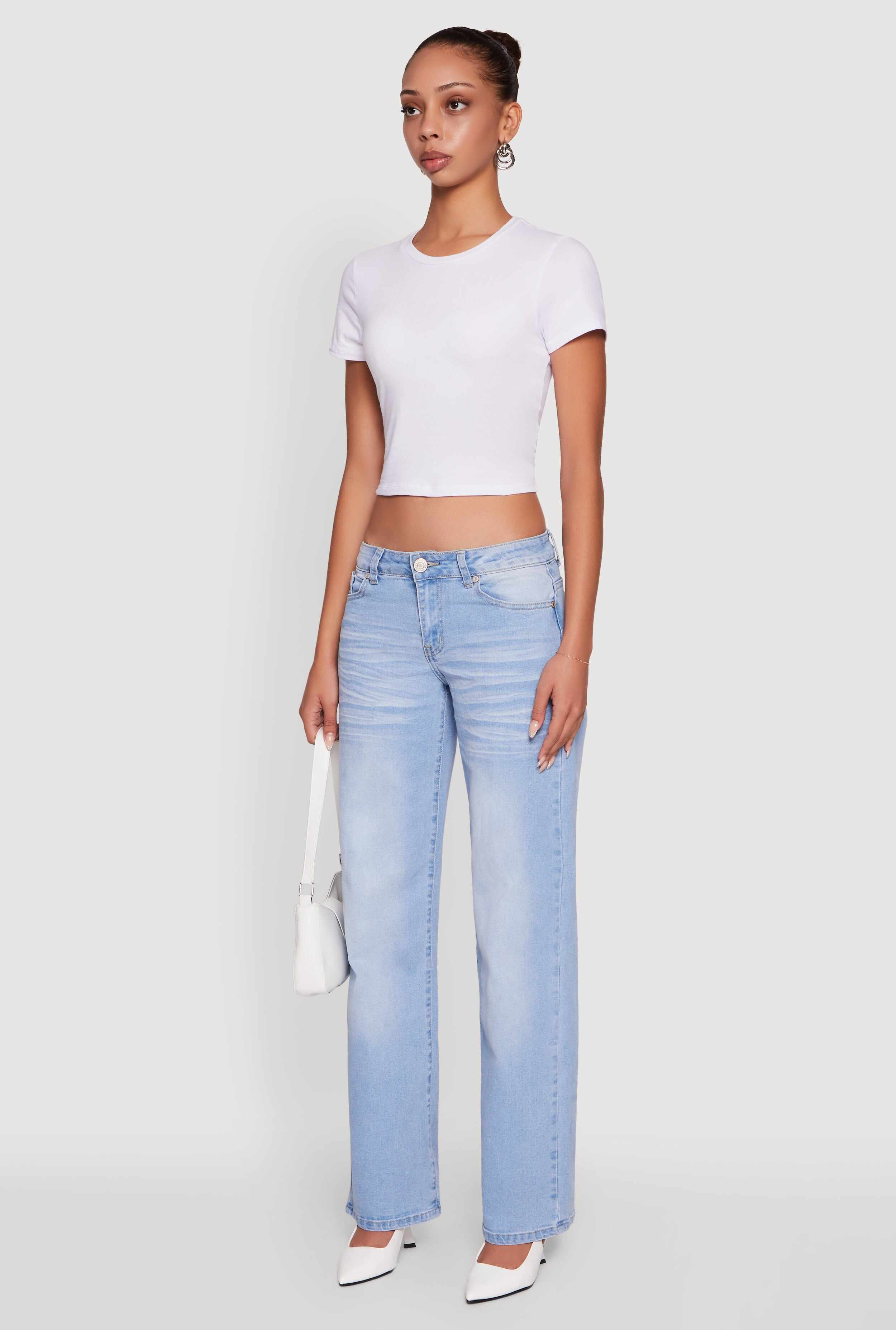 VIP Whiskered Stretch Straight Leg Jeans
