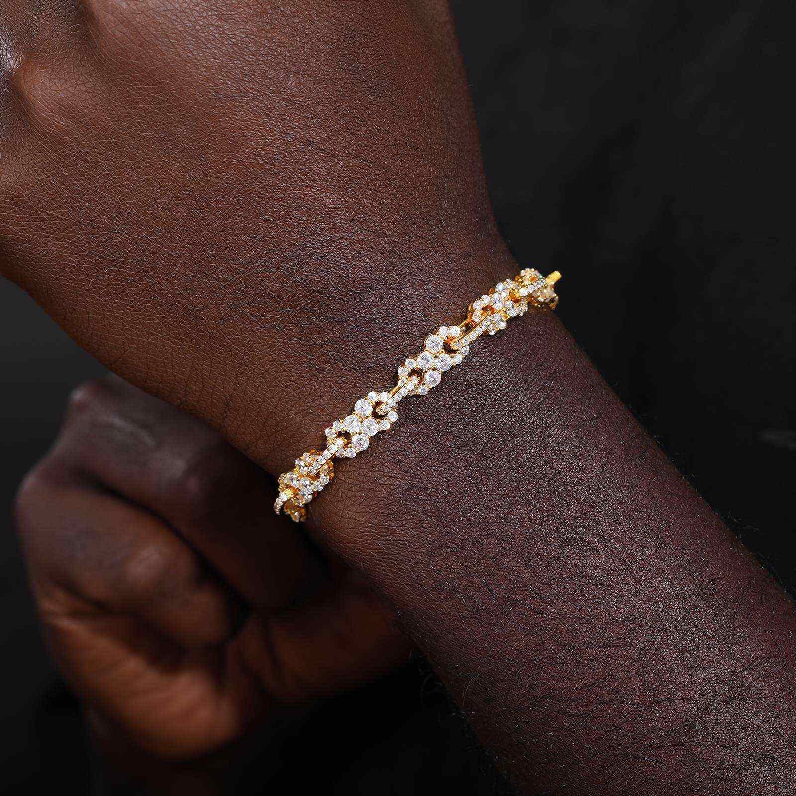 TestTest 10mm S925 Moissanite Infinity Cuban Link Bracelet