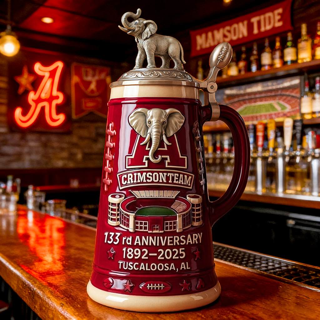 Alabama Crimson Team 133rd Anniversary Collectible Beer Stein