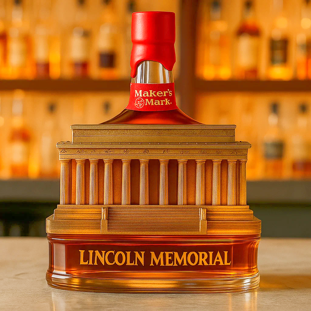 Lincoln Memorial Whisky Bottle