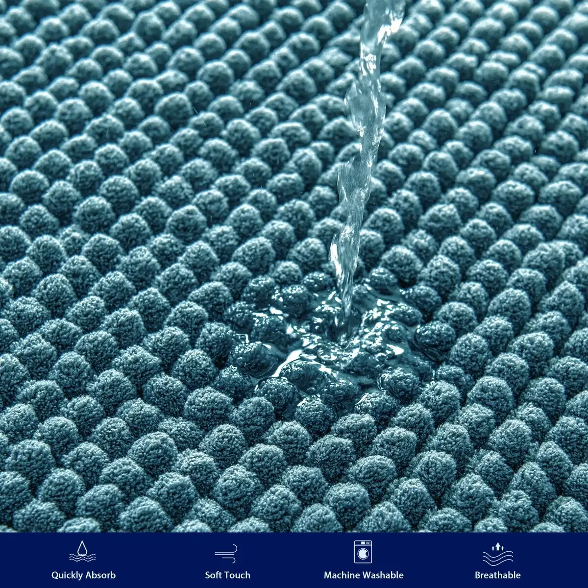 Subrtex Luxury Chenille Bath Rugs Soft Bathroom Mats