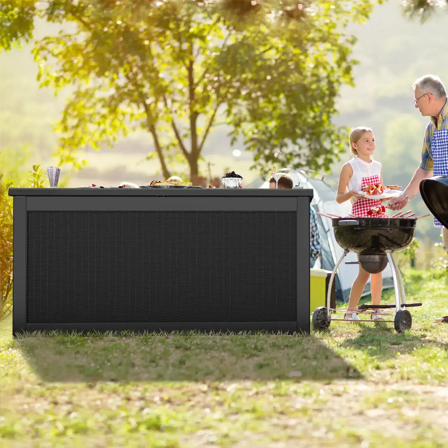 180/230/260 Gallon Outdoor Storage Deck Box for Patio Furniture Cushions Garden Tools，Waterproof，Doubles as Table or Seating. Summervibes