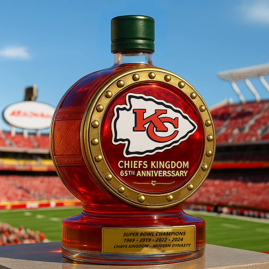 Kansas City Chiefs War Drum Whiskey Bottle
