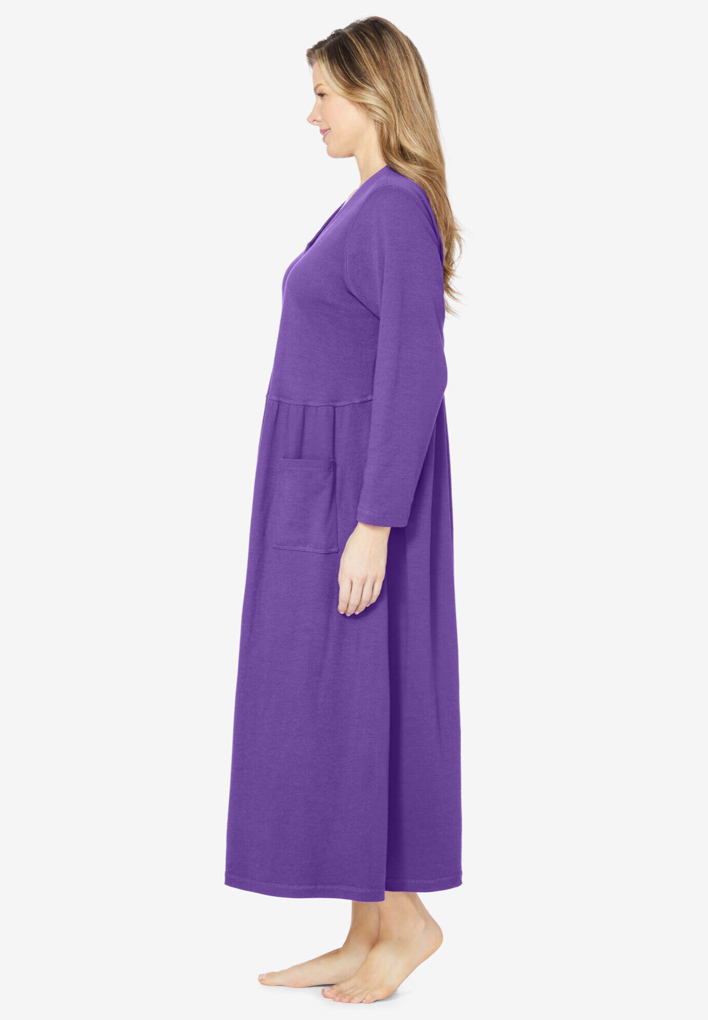 Long Snap-Front Knit Lounger