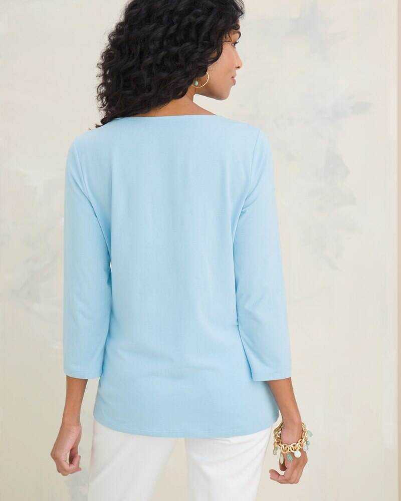 Touch of Cool High Wide V-Neck Tee Bright Ochre
