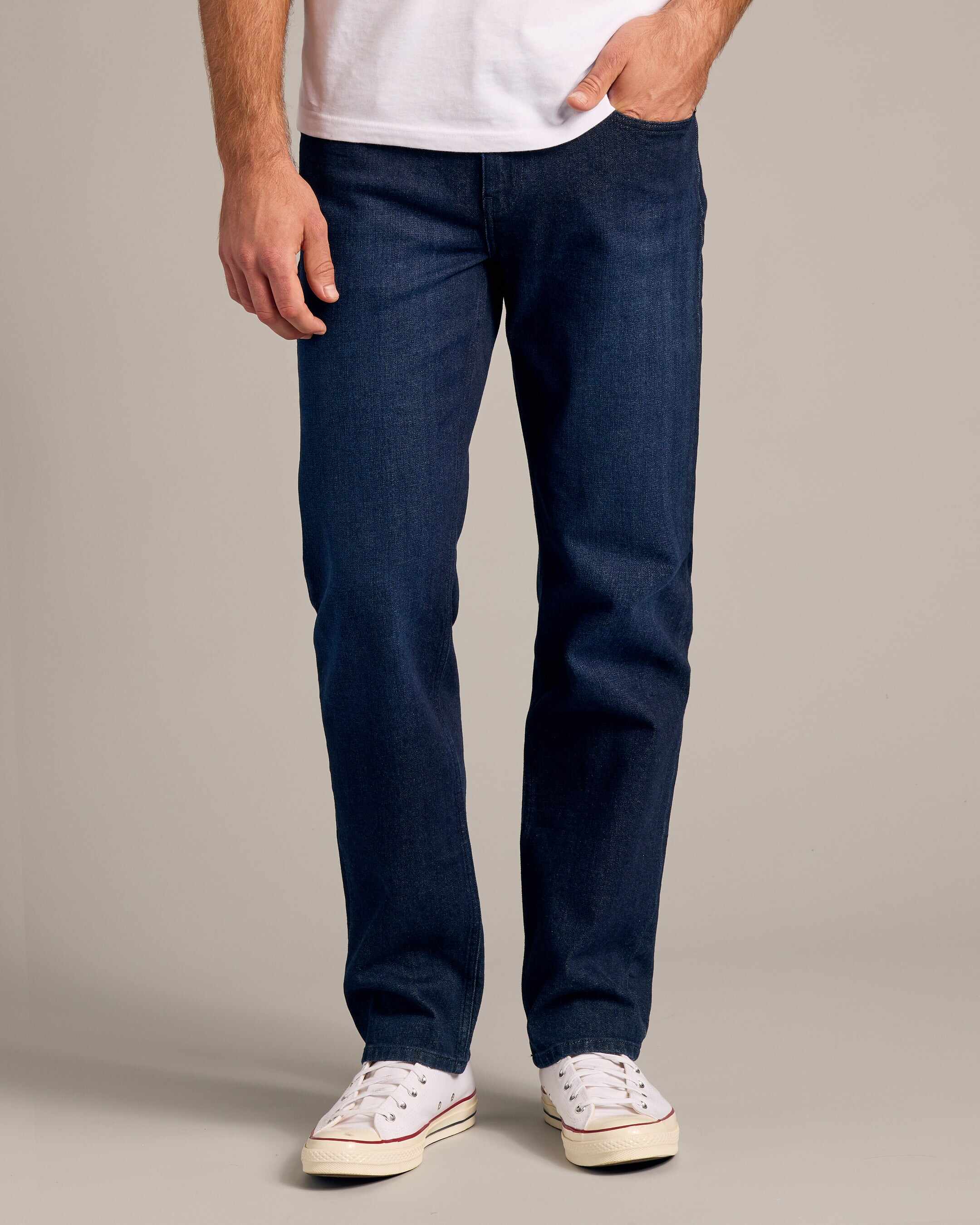 Medium & Indigo Wash Straight Authentic Denim Jeans 2-Pack