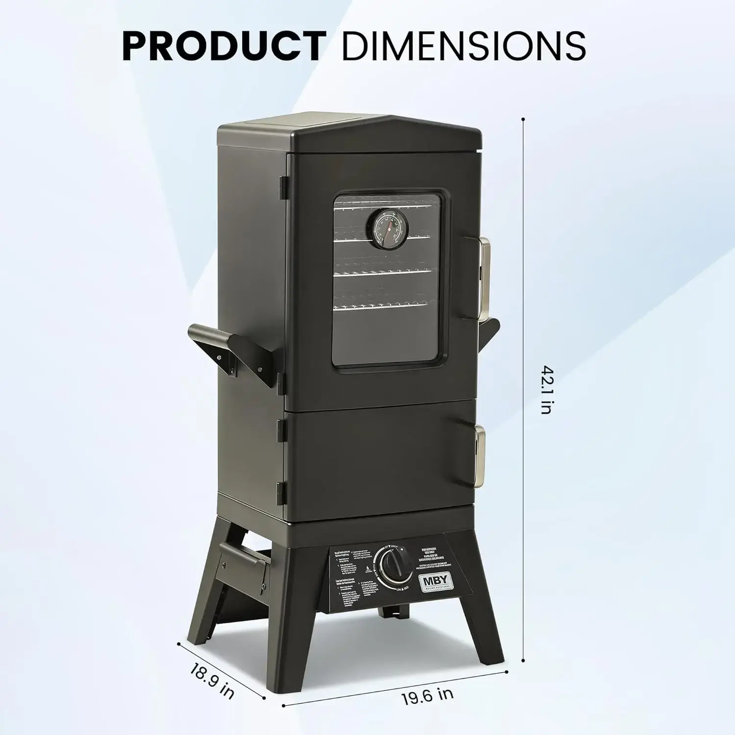 MBY Large Vertical Propane Smoker with Cover & 4 Cooking Grates, Large Cooking Space, Heavy Duty & Weather-Resistant for Outdoor,Smoke Ribs,Brisket,Chicken Grills Meat