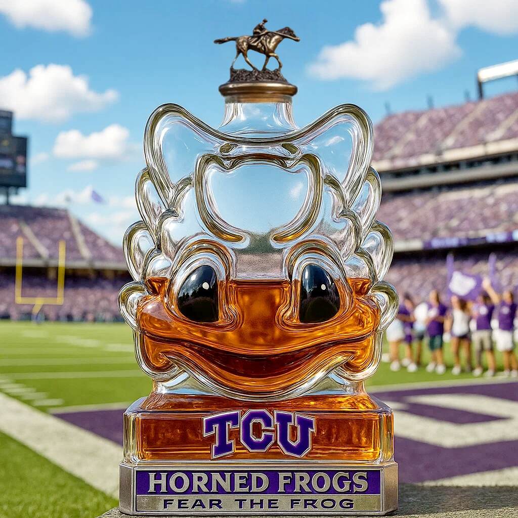 TCU Horned Frogs Mascot Limited Edition Whiskey Bottle